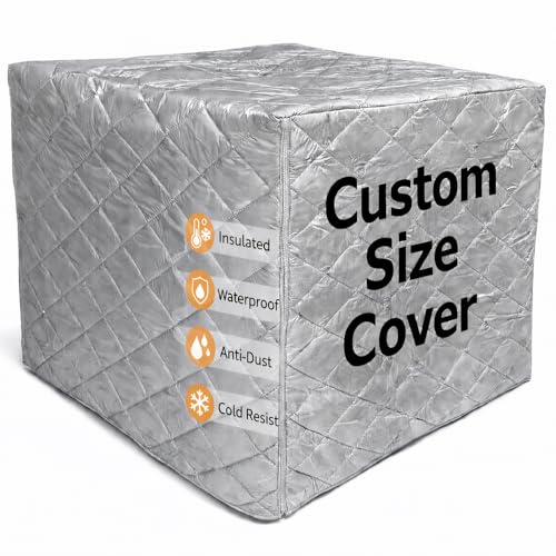 Custom Insulated Equipment Cover, Waterproof & Cold Resistant Protective Cover, Made to Measure Size, Silver Coated Oxford Fabric, Zipper Access for Outdoor & Indoor Use