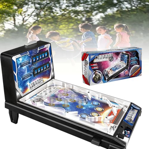 Birthday Pinball Machine with Scoreboard, Portable Retro Arcade Electronic Pinball Toy, Exciting Tabletop Pinball Machine for Christmas Kids Home