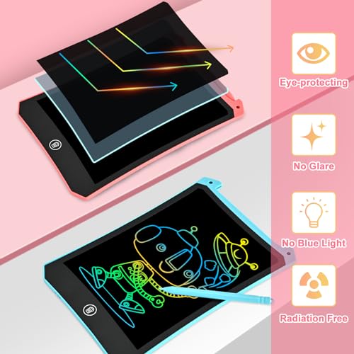cimetech Toddler Girl Gifts, LCD Writing Tablet 2 Pack, Kids Toys for 3 4 5 6 Year Old Boys, 8.5 Inch Drawing Pad Painting Coloring Books, Travel Essentials Activities, Birthday Gifts Toddler Age 1-3 - color: 8.5'' Blue & Pink