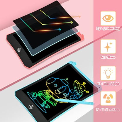 cimetech Toddler Girl Gifts, LCD Writing Tablet 2 Pack, Kids Toys for 3 4 5 6 Year Old Boys, 8.5 Inch Drawing Pad Painting Coloring Books, Travel Essentials Activities, Birthday Gifts Toddler Age 1-3 - color: 8.5'' Blue & Pink