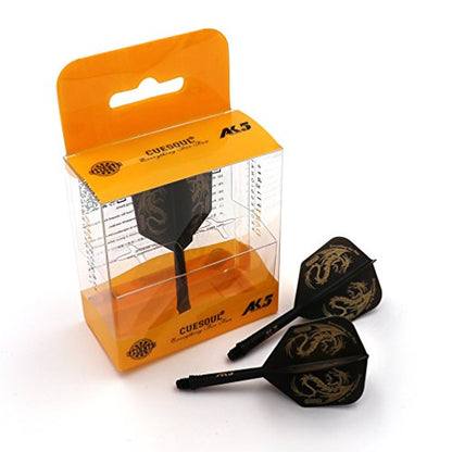 CUESOUL ROST Integrated Dart Flight and Shafts Meduim/Small/Large - color: Black Dragon, size: Size M-28mm
