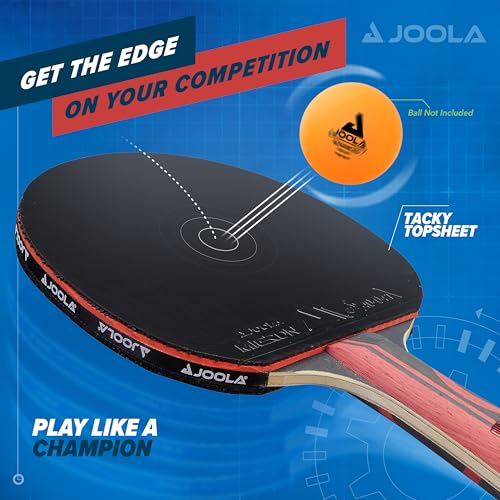 JOOLA Infinity Edge - Tournament Performance Carbon Technology - Black Rubber on Both Sides - Competition Ready - Table Tennis Racket for Advanced Training - Designed for Speed - color: Red