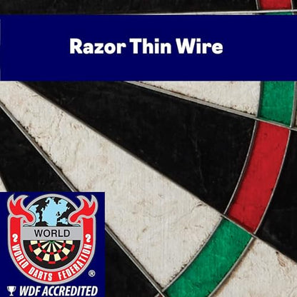 Viper Razorback WDF Accredited, Official Competition Bristle Steel Tip Dartboard Set with Staple-Free Razor Thin Spider Wire Self-Healing