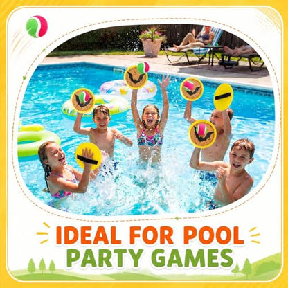 Arrowbash Toss and Catch Ball Game for Kids, 6 Paddles and 4 Sticky Balls, Toddler Baseball Glove & Catch Ball Toys Beach Outdoor Toys Birthday Gift Set for Ages 5 6 7 8-12(6 Pcs,Bat) - style: Bat