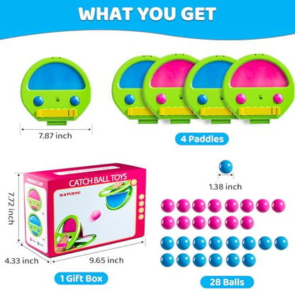 Toss and Catch Ball Game Set, Outdoor Toys for 3 4 5 6 7 8 9 Year Old Kids Family, Pop Pass Catch Balls Backyard Game for Beach Park Camping Pool, Catch Ball Toys Game Birthday Gifts for Boys Girls