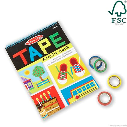 Melissa & Doug Tape Activity Book for Kids with 4 Easy-Tear Tape Rolls (Blue, Green, Red, Yellow) & 20 Reusable Scenes on Spiral-Bound Sheets, Road Travel Toys for Kids Ages 4+, 0.45 inch (Pack of 2) - size: 0.45 inch (Pack of 2)