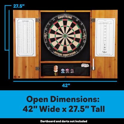 Viper Metropolitan Solid Wood Sisal/Bristle Steel Tip Dartboard Cabinet: Cabinet Only (No Dartboard), Oak Finish - color: Oak Finish