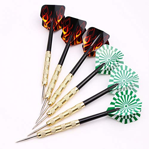 MaxMau Steel Tip Darts Set,Professional Darts Metal Tip,Metal Darts for Dartboard,18 pcs