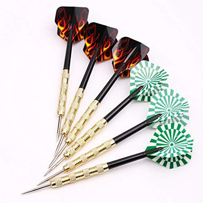 MaxMau Steel Tip Darts Set,Professional Darts Metal Tip,Metal Darts for Dartboard,18 pcs