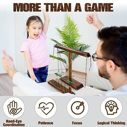 Ring Toss Game for Adults, Wooden Hook and Ring Game Handmade for Bars, Home, Party, Yard Games, Outdoor Indoor Games for All Ages, Large Size 16" X 13"