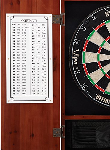 Viper by GLD Products Metropolitan Solid Wood Cabinet & Sisal/Bristle Dartboard Play-Ready Bundle - color: Cinnamon, style: Standard Set