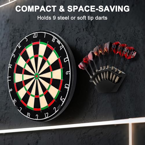 2 in 1 Dart Holder and Wall Dart Holder Made of Wood, Dart Holder, High-Quality Dart Holder, Presentation Display Darts Rack, Dart Holder, Premium Dart Accessories - color: black