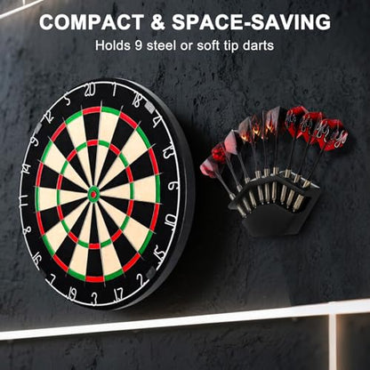 2 in 1 Dart Holder and Wall Dart Holder Made of Wood, Dart Holder, High-Quality Dart Holder, Presentation Display Darts Rack, Dart Holder, Premium Dart Accessories - color: black