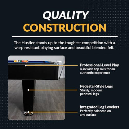Hathaway Hustler Tournament Pool Table – Includes Cue Sticks, Billiard Balls, Automatic Ball Return – Perfect for Competitive Players and Family Games Room - size: 7-Feet