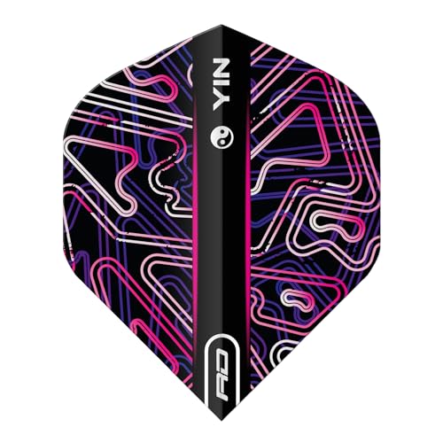 RED DRAGON Yin Yang Double Sided Dart Flights 3 Sets Per Pack (9 Dart Flights in Total) - color: Pink and Black