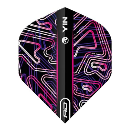RED DRAGON Yin Yang Double Sided Dart Flights 3 Sets Per Pack (9 Dart Flights in Total) - color: Pink and Black