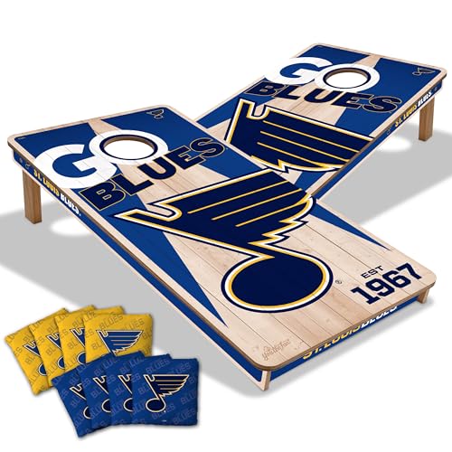 YouTheFan NHL 2’ x 4’ Professional Wood Cornhole Game with Logo Bags