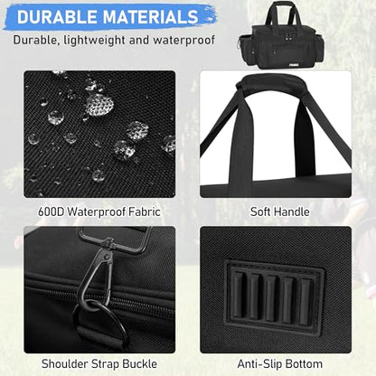 Disc Golf Storage Bag Durable Large Capacity with Dividers and Multi Side Pockets, Black - style: 14.5 X 10.2 X 10.2 Inch