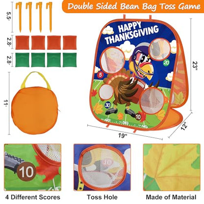 Thanksgiving Bean Bag Toss Games for Kids, Fall Festival Games Turkey Board Outdoor Toys for Toddlers, Thanksgiving Party Favors Activities Carnival Supplies Indoor Yard Games for Boys Girls Family