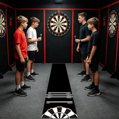Home Dart Game Floor Runner - Long Strip Layout Design System, Non Skid Backing Structure, Printed Scoring Distance Guide, Durable Entertainment Accessory | Dart Floor Runner For Home Game Rooms Party