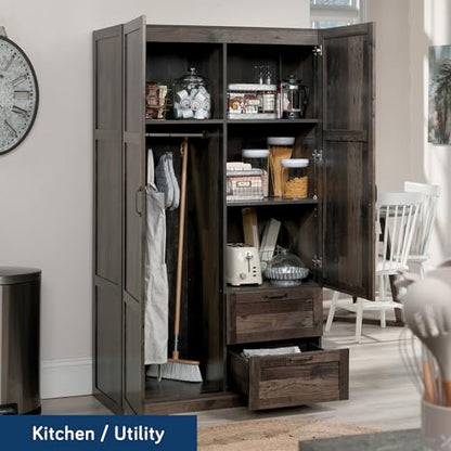 Sauder Miscellaneous Storage Wardrobe/Storage Cabinet/Pantry Cabinet, Reclaimed Pine Finish | Miscellaneous Storage - color: Reclaimed Pine