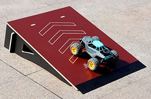 Kids Jumping Ramp for Skateboard, Bike, Scooter, BMX, RC Car and Dirt Bike, 34.37 in, Red - color: Red, size: L220
