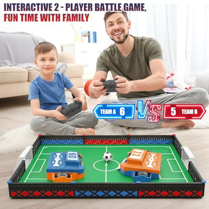 Mostop Remote Control Battle Robots Arena Set, Electronic Soccer Robot Board Game Set for Kids, 2-Player Mini Foosball Table Game, RC Fighting Robots STEM Toy Soccer Gift for Kids 8-12 Boys Girls