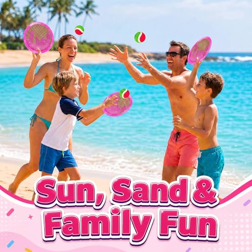 Arrowbash Toss and Catch Ball Game for Kids, 12 Paddles and 6 Sticky Balls, Toddler Baseball Glove & Catch Ball Toys Beach Outdoor Toys Birthday Gift Set for Ages 5 6 7 8-12(12 Pcs,Ice Cream) - style: Ice Cream