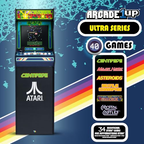 Arcade Classics - Atari Centipede Ultra Series Game Machine, 40 Games, 17" Liquid Crystal Screen - Indoor Cabinet, Retro, Gaming Console, Basement Decoration, Man Cave - style: Centipede Ultra Series