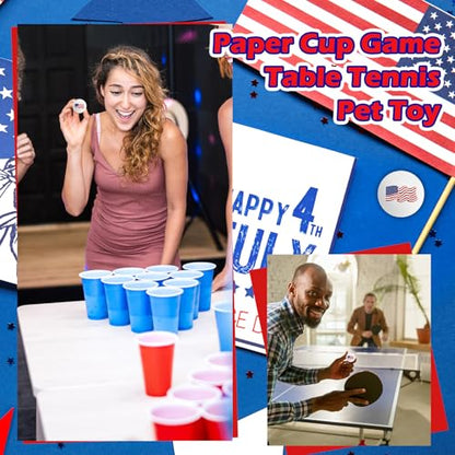 24 Pcs Independence Day Table Tennis Balls Bulk, 40mm Ping Pong Balls, 250th Anniversary Patriotic America Flag Funny Toys for 4th of July Party Gift. - style: Flag style