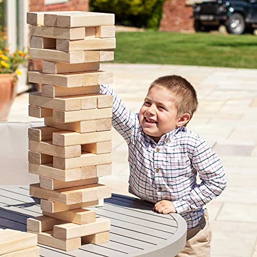 Harrier Giant Tumble Tower [5ft] | Carry Bag Included | Premium Pine Wood Blocks