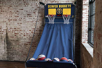 Pop-A-Shot - Home Dual Shot Arcade Basketball Game with NBA Graphics l Sensor Scoring l 16 Game Modes l 7 Balls l Foldable Storage l for All NBA Fans - style: Denver Nuggets