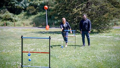 University Games, Double Ladder Ball Indoor Outdoor Ladderball Game Set, 6 Soft Rubber Bolas Balls, Zippered Travel Case, Premium Quality and Durability for 2 or More Players Ages 8 and Up