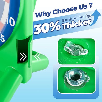 Funscape Kids Fun Pool Toys, Inflatable Dart Board Toss Water Game, Swimming Pool Float, Beach Yard Outdoor Play, Summer Birthday Party Sport Gift 3 4 5 6 7 8 9 12 Yrs Boy Girl Teen Adult Family-Green - color: Green