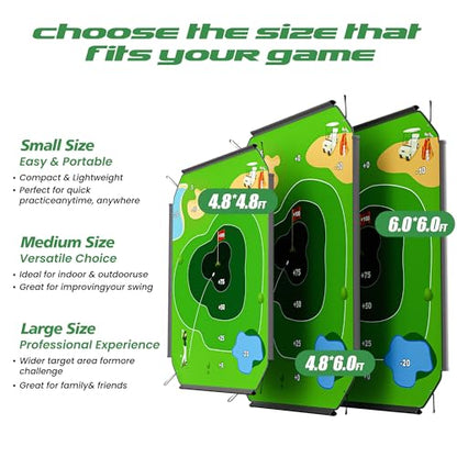 72" x 72" Battle Golf Chipping Game - 2-in-1 Sticky Golf Game Set, Large Chipping Mat with 20 Sticky Balls for Chipping Practice - Fun Family Party Game for Indoor and Outdoor Use - size: 72" x 72" Standard Set