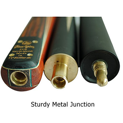 57" 3/4 Jointed Billiard/Pool/Snooker Cue Set 5 Face-Spliced Ash Shaft with A Leather Cue Case - color: T3SC69