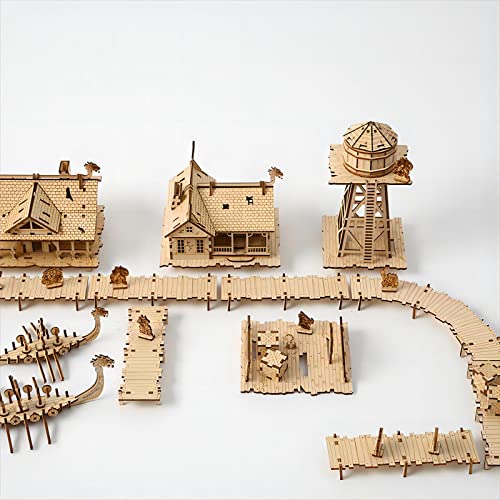 3D Wooden Puzzles Viking Port Invasion Model Kits, Brainteaser and Puzzle for Christmas/Birthday,Gifts for Adults and Teens to Build Combination - style: Viking