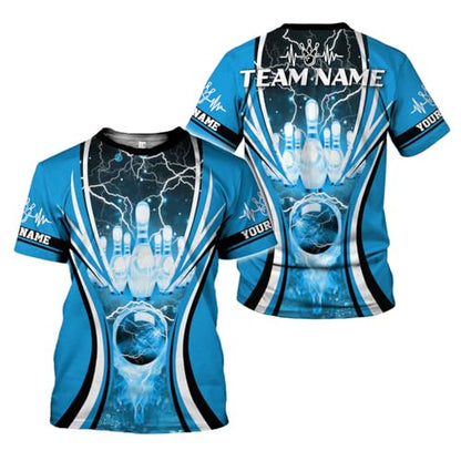 Rivelus Personalized Name Bowling Shirts for Men and Women 3D, Bowling Shirts for Team Bowling, Bowling Shirts Gift - color: Blm62