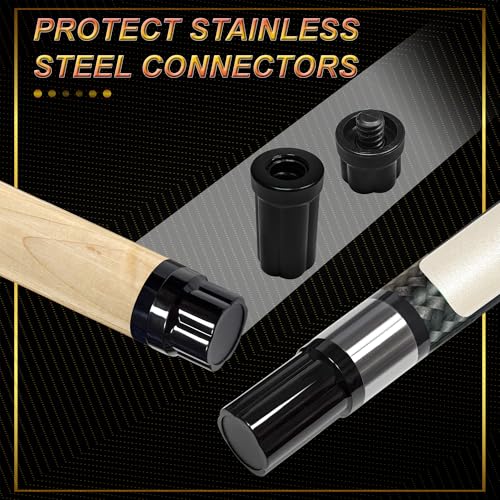HomeSeason 58in 2-Piece Pool Cue, 18/19/20/21oz Professional Maple Billiards Stick 3D Printed Lizard Grip with Case, 12.5mm Tip Stainless Steel Quick Screw - color: 21oz(Black)