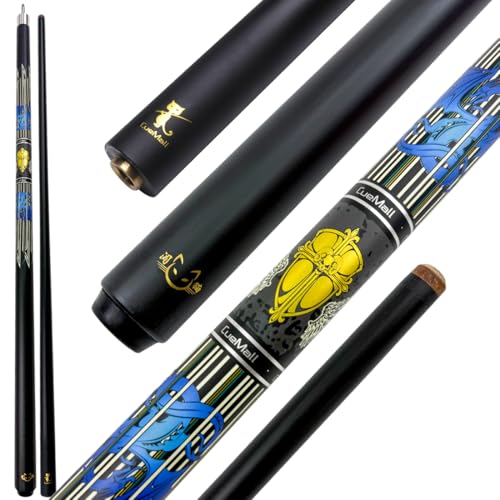 CueMall 58" 2-Piece Billiard Pool Cue Sticks,12.5mm Fiberglass Graphite Composite Billiard Cue Sticks,19oz Pool Sticks Tacos de billar for Adults Men/Women, House or Commercial/Bar Use - color: CueMall-J