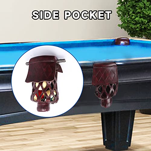 GSE Games & Sports Expert Set of 6 Heavy Duty PU Leather Billiard Pool Table Pockets, Billiard Pool Table Accessories (Several Colors & Styles Available) - color: Dark Cherry - Diamond