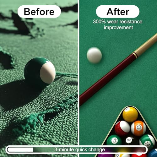 Pool Table Felt,8.53'/ 9' Billiard Cloth with 6 Pcs Cloth Strips and Staple Remover,Gloves,Pool Table Felt Replacement kit for Bars Clubs Family - color: Green, size: 9FT
