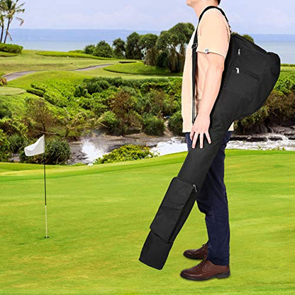 Small Golf Bag for A Few Clubs, Lightweight Golf Sunday Bag, Par 3 Travel Bag, Practice Travel Bag with Carry Shoulder Strap - color: Black