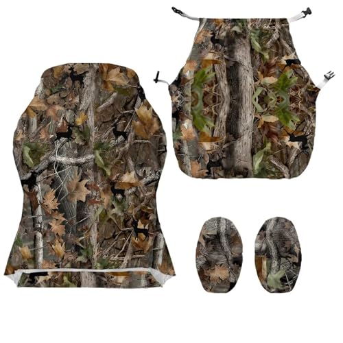 Suobstales Deer Hunting Camo Pattern Ergonomic Office Computer Game Chair Slipcovers with Armrest Cover, Stretchy Polyester Covers for Reclining Racing Gaming Chair - color: Deer Hunting Camo