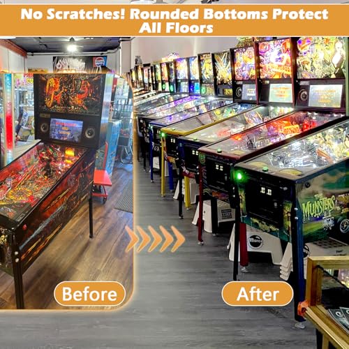 BigHead Heavy Duty 2" Leg Levelers Set with Square Mounting Plates Compatible with Arcade Cabinets & Pinball Machines (Bally, Williams, Stern) Game Leg Leveler Rounded Swivel Floor Protectors(4PCS)