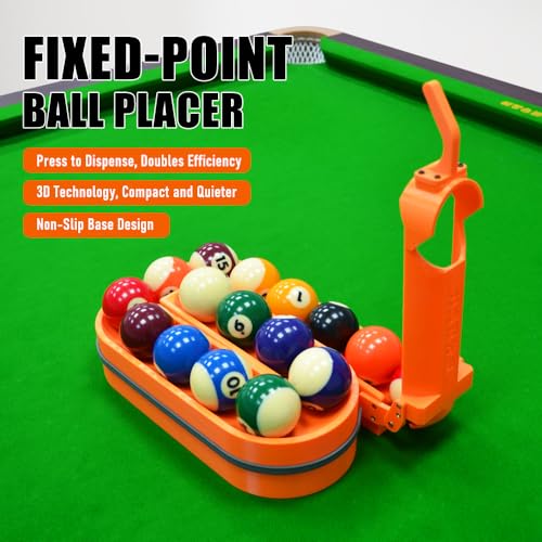 Precision Pool Ball Rack: 3D Printed Billiards Training Tool for Consistent Practice, Creates Perfect Triangle in Seconds, Portable & Includes Maintenance Kit (Screwdriver/Rubber Bands) - color: Orange