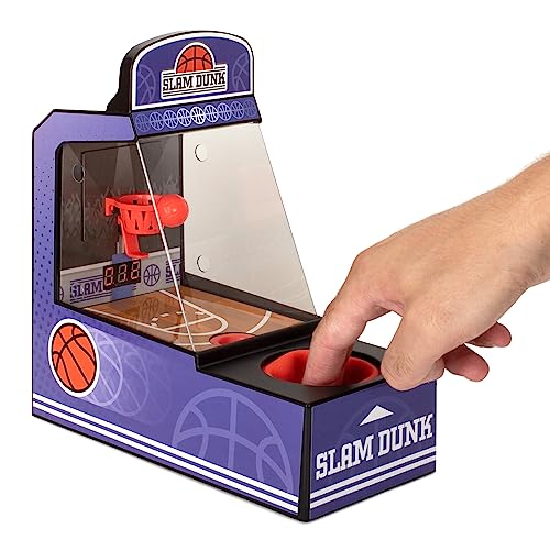Retro Mini Arcade Basketball Game, Desktop Arcade Machine, Portable Tabletop Basketball Game with Score Counter, Basketball Hoop, Great Gifts for Men, Birthday Presents for Him - ThumbsUp!