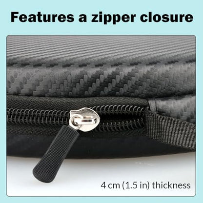 Personalized Table Tennis Racket Case, Custom Hard Shell Ping Pong Storage Bag Ping Pong Paddles Case with Zipper Can Hold 2 Short-Handled Rackets or 1 Long-Handled Racket - color: Blue