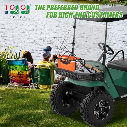 10L0L Golf Cart Front Cargo Basket for EZGO TXT/RXV、Club Car DS/Precedent、Yamaha G22/G29 - Heavy-Duty Steel Mesh Storage Rack, Gas/Electric Compatible - color: EZGO TXT