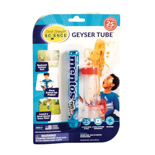 Steve Spangler Science Geyser Tube Experiment, Chemical Reactions Science Experiments for Kids, Amazing Geysers with Soda & Mentos Candy, School, Camp, Homeschool Science Kits, Incl: 1 Tube - style: Geyser Tube